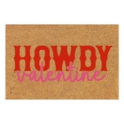 EARKITY Door Mat, Valentine's Day Natural Coir Door Mat, Romantic Red Pink White Heart Pattern Welcome Mat, Non-Slip Entrance Door Rugs for Indoor Outdoor Home Bathroom Decor